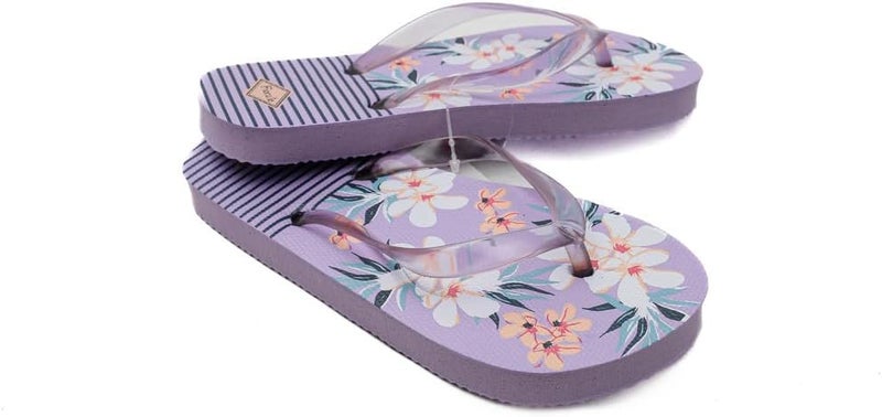 Daiso Beach Sandals - Botanical Print - US 13 / EU 31 - Purple - Image 3